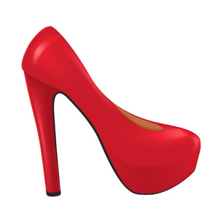 女士红色高跟鞋靓丽单只矢量素材